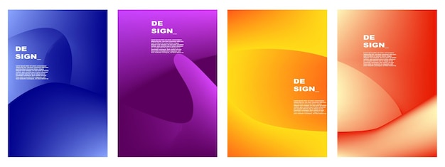 バナー ポスター テンプレート デザイン チラシ パンフレットなどの抽象的なフラット背景セット