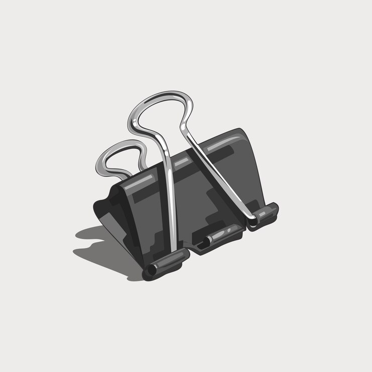 Vector abstract flat binder clip illustration