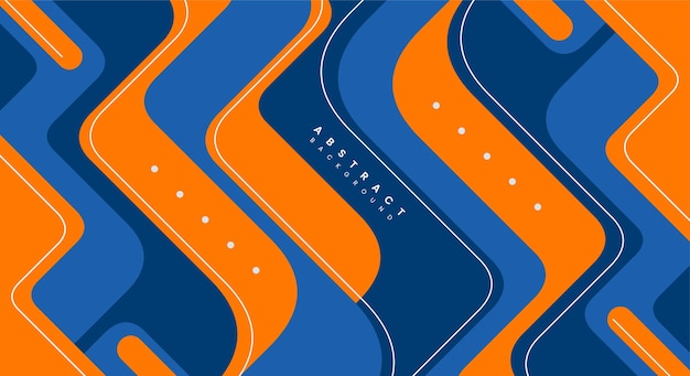 Abstract flat blue and orange background