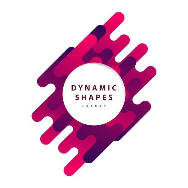 abstract flat dynamic circle frames background with trendy shapes