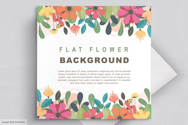 Vector abstract flat floral invitation card