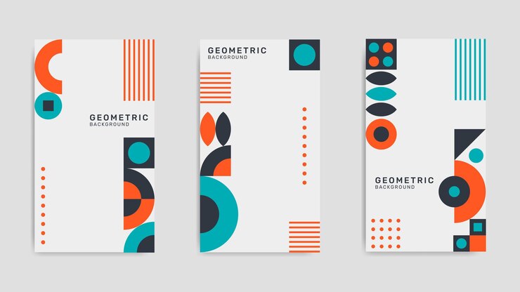 abstract flat geometric background social media template
