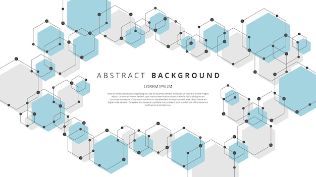 Abstract flat geometric hexagonal shapes background