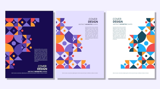 Abstract flat geometric shapes cover design