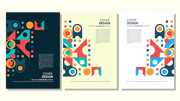 Abstract flat geometric shapes cover design