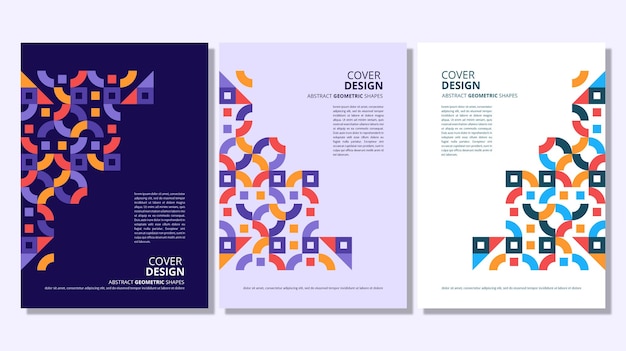 Abstract flat geometric shapes cover design