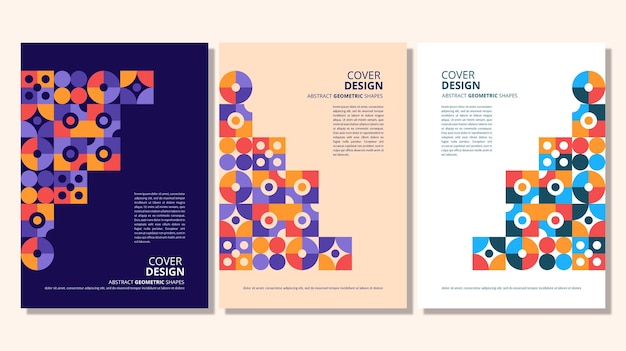 abstract flat geometric shapes cover design