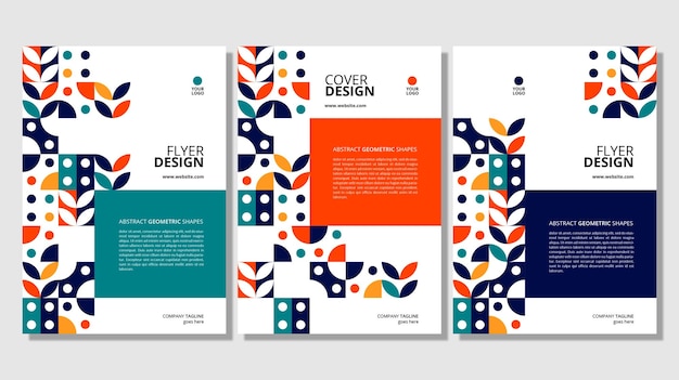 Abstract flat geometric shapes cover design