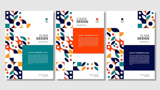 Abstract flat geometric shapes cover design