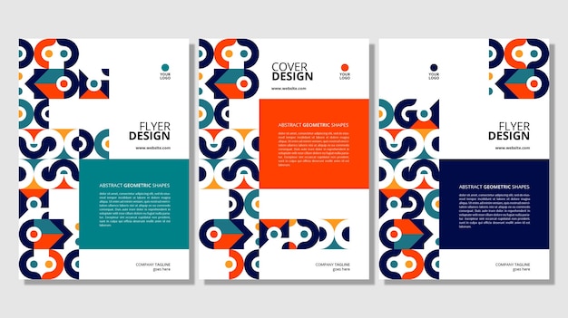 Abstract flat geometric shapes cover design