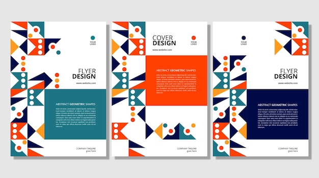 Vector abstract flat geometric shapes cover design