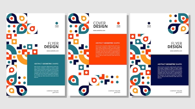 Abstract flat geometric shapes cover design