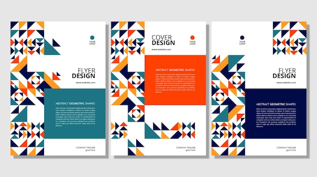 Abstract flat geometric shapes cover design