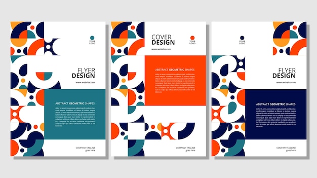 Abstract flat geometric shapes cover design