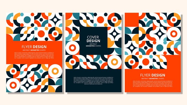 Abstract flat geometric shapes cover design