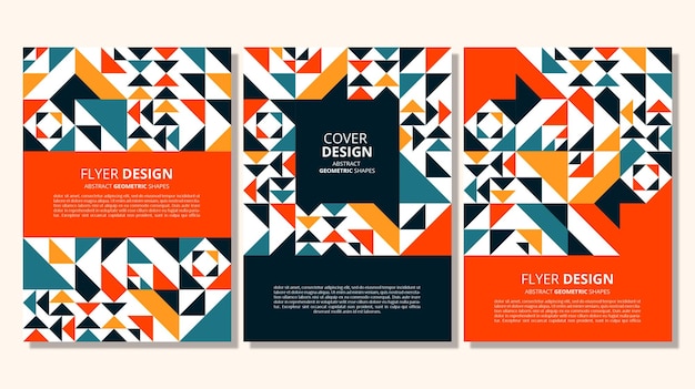 Abstract flat geometric shapes cover design