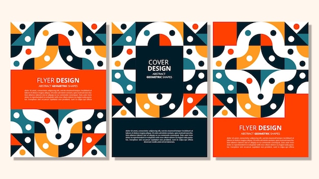 Abstract flat geometric shapes cover design