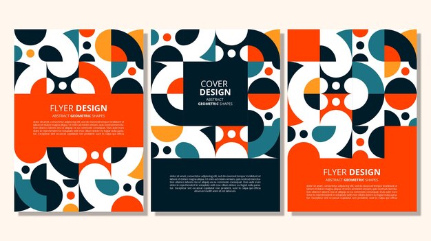 Abstract flat geometric shapes cover design