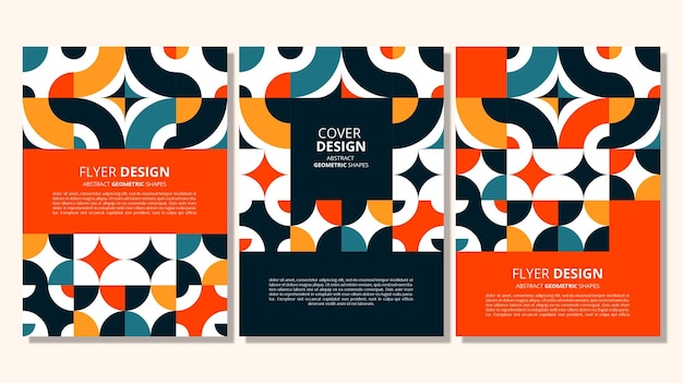 Abstract flat geometric shapes cover design