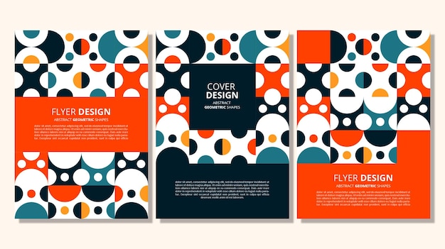 Abstract flat geometric shapes cover design