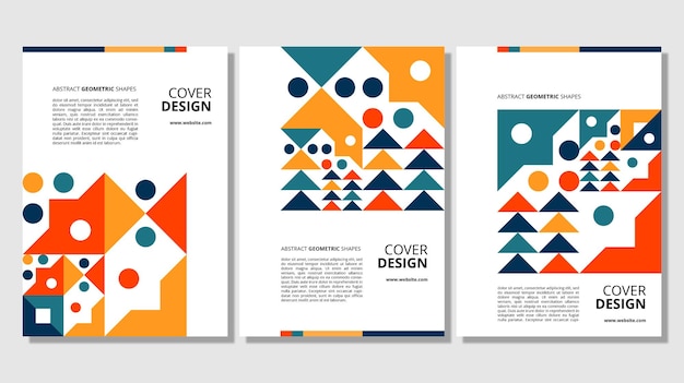 Abstract flat geometric shapes cover design