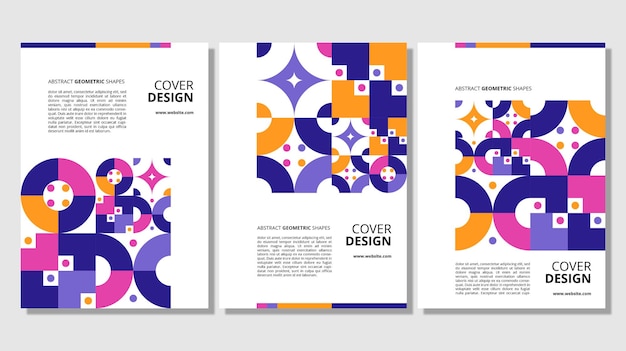 Abstract flat geometric shapes cover design