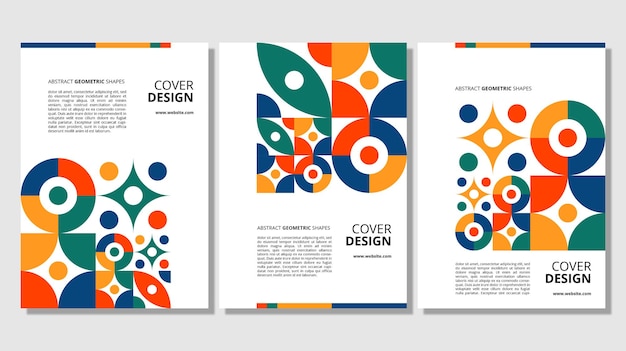 Abstract flat geometric shapes cover design