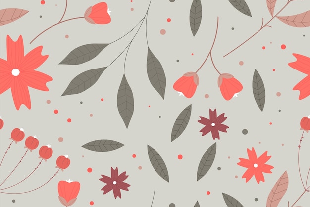 Vector abstract flat hand draw floral pattern background vector