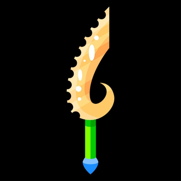 Abstract Flat Sword Blade Weapon War Logo Vector Design Style Icon Symbol Sign For Games