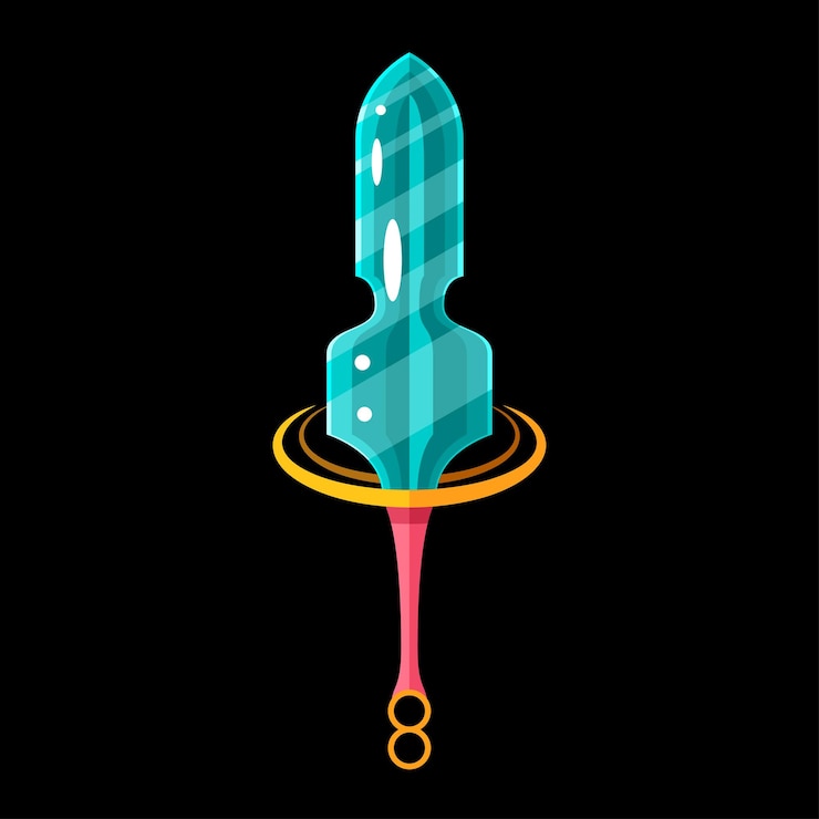 Vector abstract flat sword blade weapon war logo vector design style icon symbol sign for games
