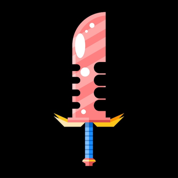 Abstract Flat Sword Blade Weapon War Logo Vector Design Style Icon Symbol Sign For Games