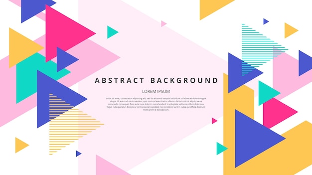 Abstract flat triangles flow background