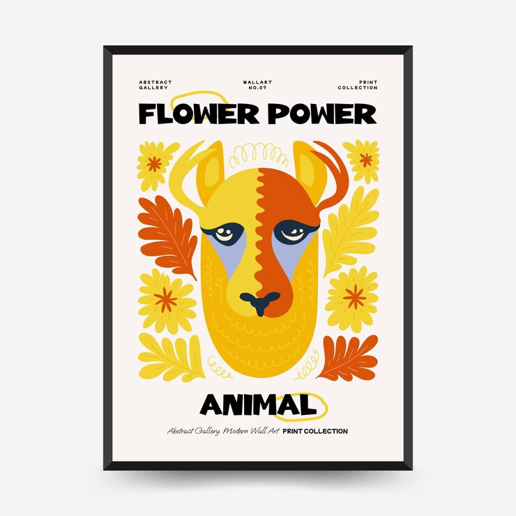 Vector abstract floral and animal posters template modern trendy matisse minimal style