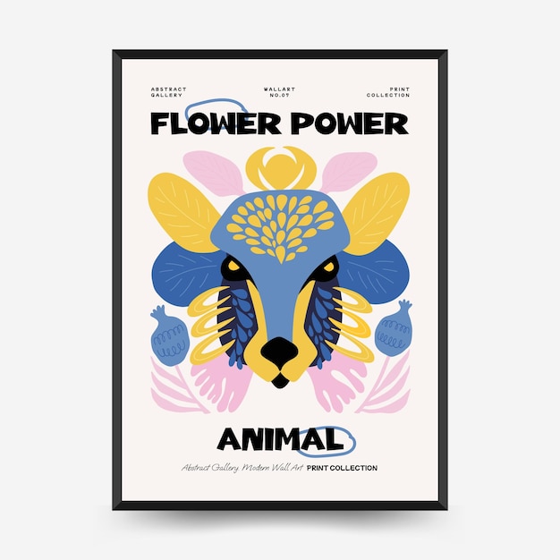 Premium Vector Abstract floral and animal posters template modern