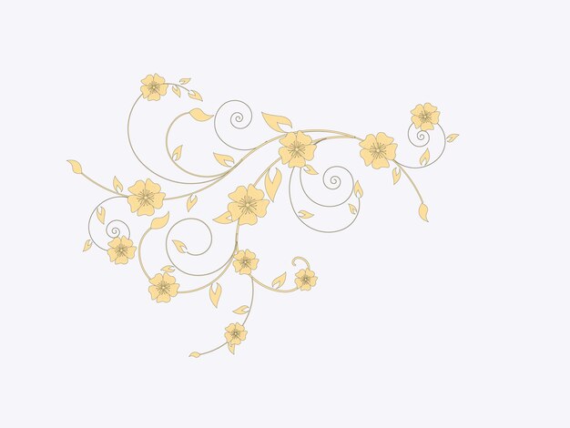 Vector abstract floral background with flowers