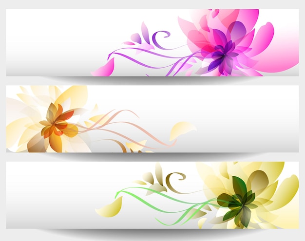 Vector abstract floral banners