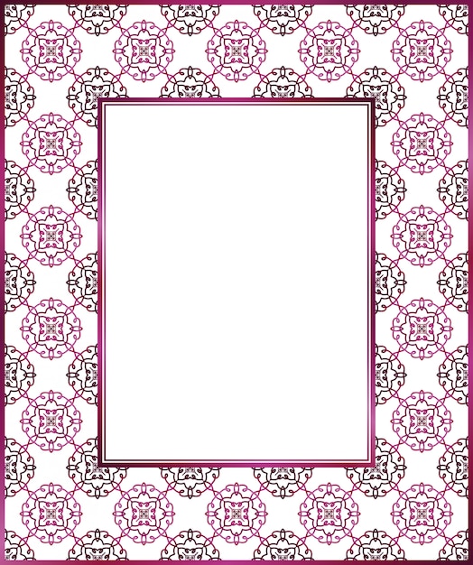 Abstract floral decorative seamless pattern frame