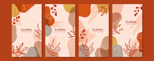 Вектор Абстрактный цветочный дизайн. роскошные обои в стиле минимализма с жидким художественным цветком и ботаническими листьями, органические формы, акварель.
