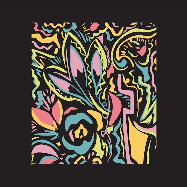 Vector abstract floral design vector illustration isolated on black background