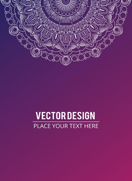 Абстрактный цветочный эффект баннер с текстом мандала дизайн текстуры фона вектор