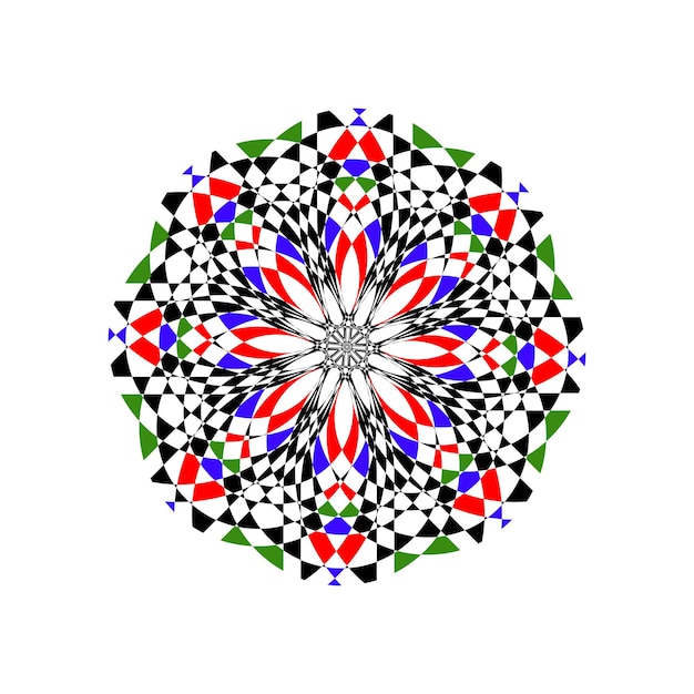 Disegno floreale astratto di vetro vettore rotondo mandala