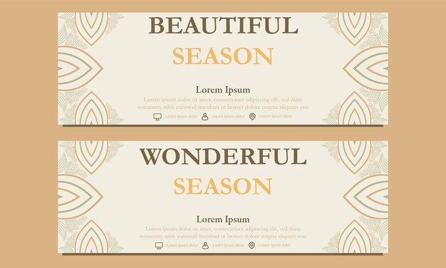 Vector abstract floral horizontal banner template suitable for web banner banner and internet ads