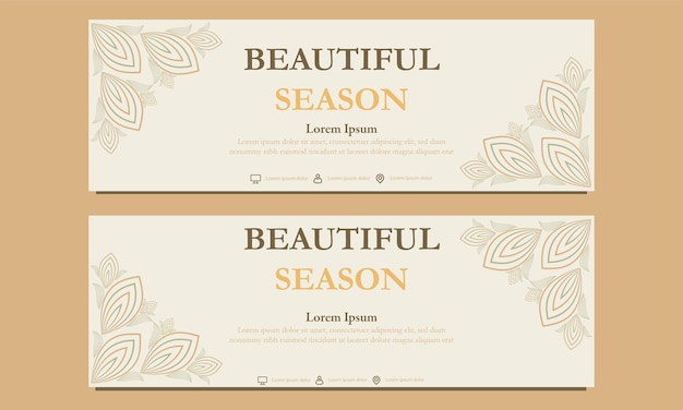 Vector abstract floral horizontal banner template suitable for web banner banner and internet ads