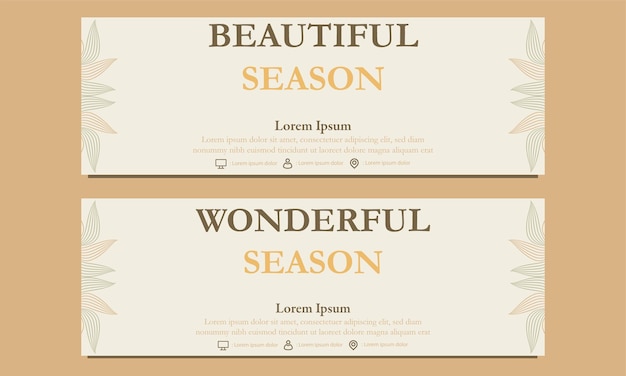 Vector abstract floral horizontal banner template suitable for web banner banner and internet ads