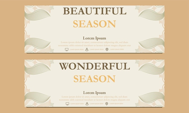 Vector abstract floral horizontal banner template suitable for web banner banner and internet ads
