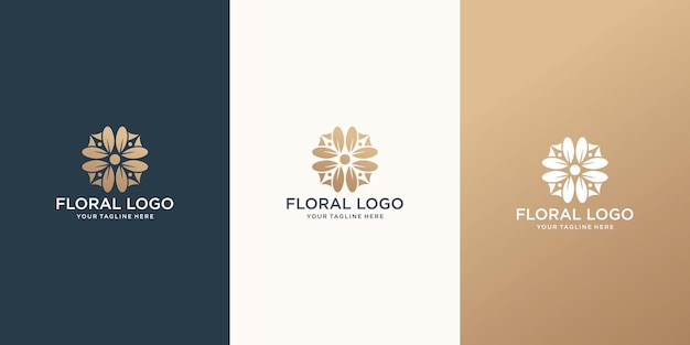 Abstract floral logo beauty spalogo for business of fashionskin care logogolden color inspiration