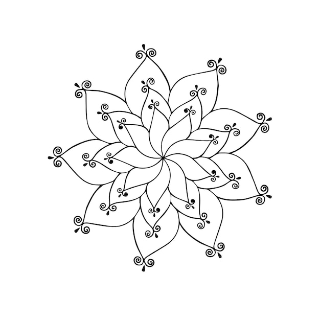 Abstract floral mandala of floral ornaments