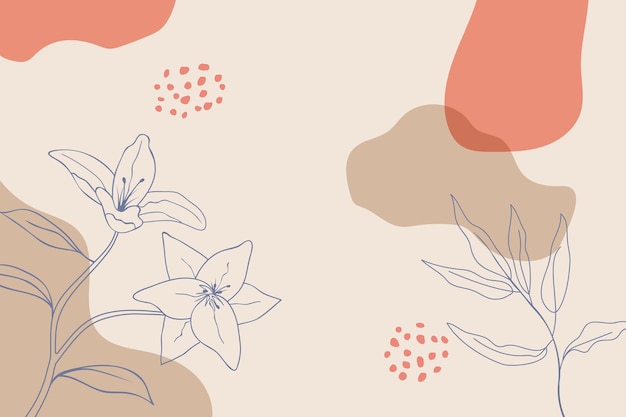 Vector abstract floral minimal organic background