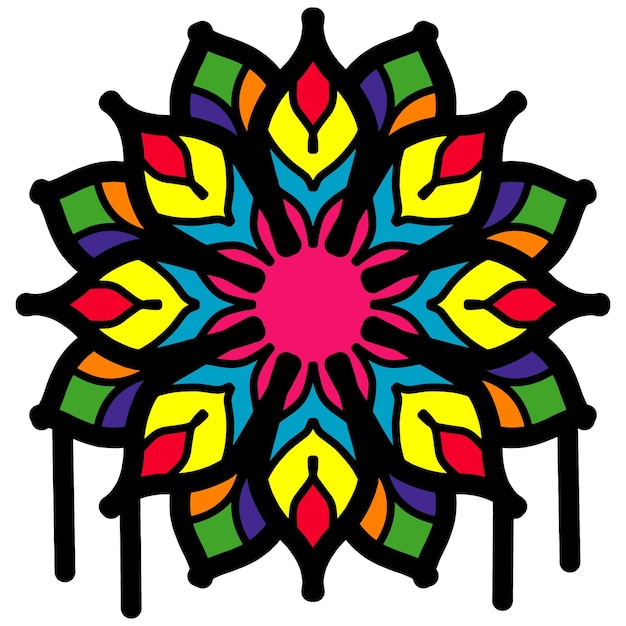 Abstract floral ornament graffiti Mandala pattern