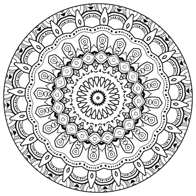 Abstract Floral Ornament For Print And Decoration. Cute Mandala For Fabric And Textile Design